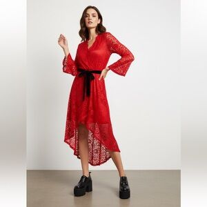 Venus Sexy Red Lace Romper Pajamas